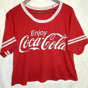 VINTAGE 80'S ENJOY COCA-COLA COKE T-SHIRT SIZE 2XL Oversized Cropped Y2K retro